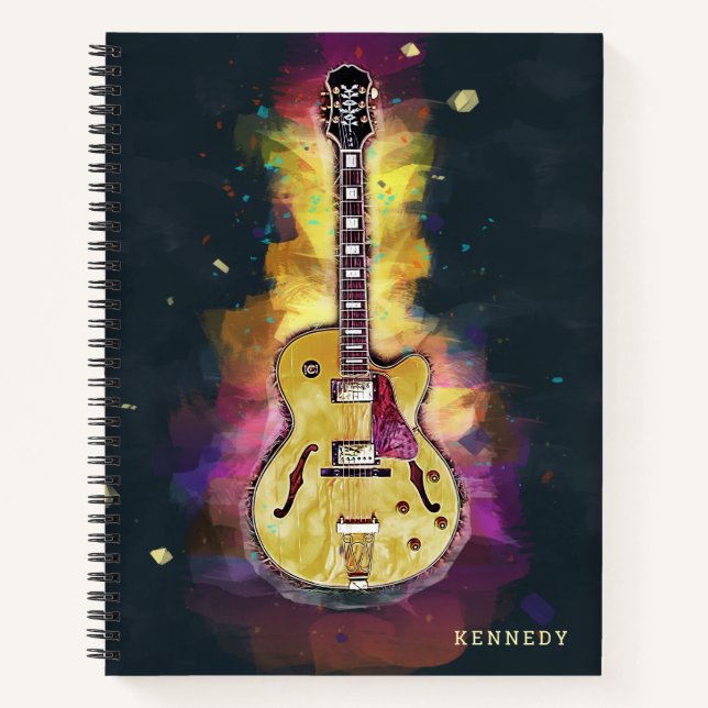 Personalisierte Coole Funky Abstrakt Guitar Art Notizbuch (Vorderseite)
