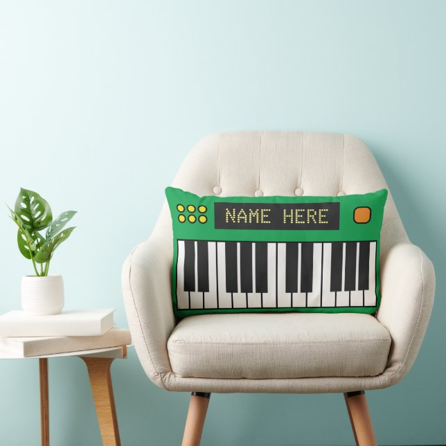 Personalisierte Coole grüne Keyboard-Musik Lendenkissen (Stuhl )