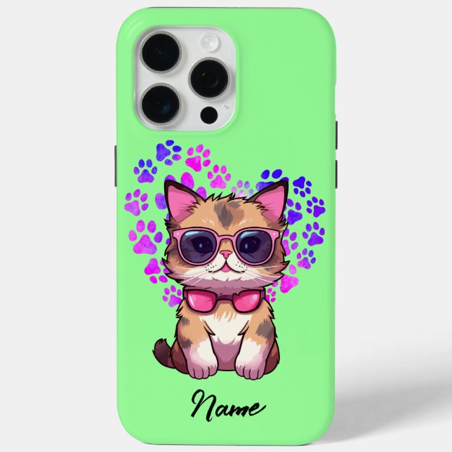 Personalisierte Coole Katze in Sonnenbrillen Fall Case-Mate iPhone Hülle (Rückseite)