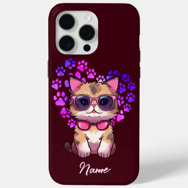 Personalisierte Coole Katze in Sonnenbrillen Fall Case-Mate iPhone Hülle (Rückseite)