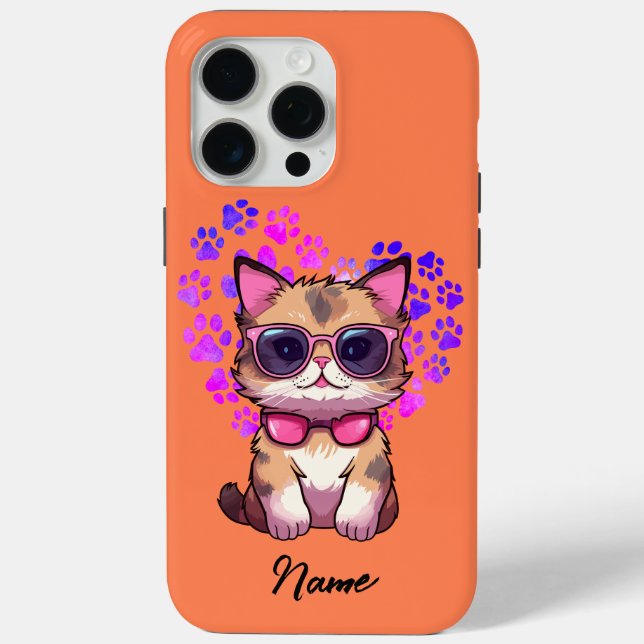 Personalisierte Coole Katze in Sonnenbrillen Fall Case-Mate iPhone Hülle (Rückseite)