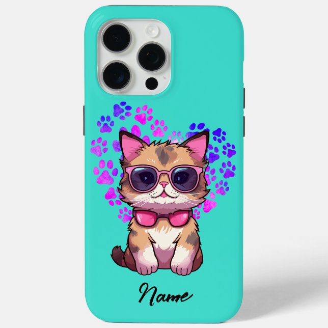 Personalisierte Coole Katze in Sonnenbrillen Fall Case-Mate iPhone Hülle (Rückseite)