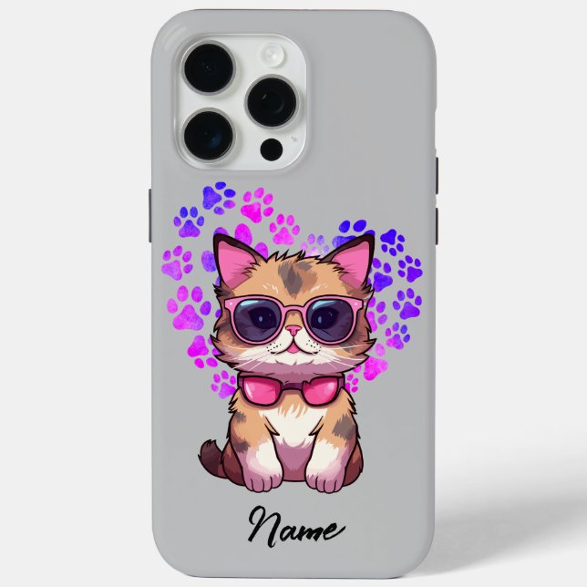 Personalisierte Coole Katze in Sonnenbrillen Fall Case-Mate iPhone Hülle (Rückseite)
