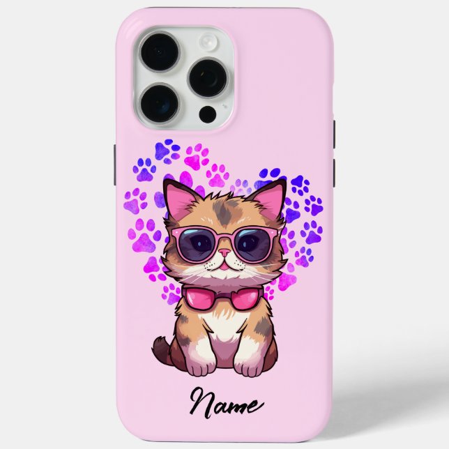 Personalisierte Coole Katze in Sonnenbrillen Fall Case-Mate iPhone Hülle (Rückseite)