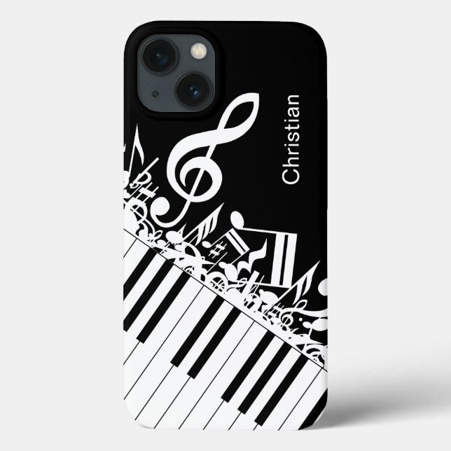 Personalisierte coole Musiknotizen und Klaviertast Case-Mate iPhone Hülle (Rückseite)
