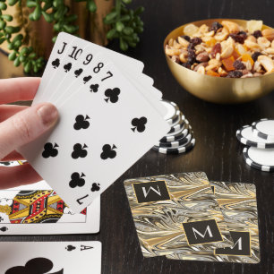 Personalisierte coole Retro-Goldwellen-Kunst Spielkarten