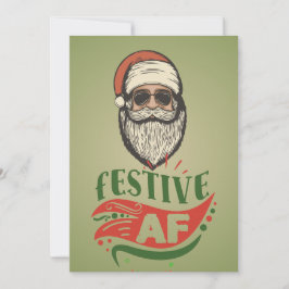 Personalisierte Coole Retro Santa Flat Ferienkarte Feiertagskarte