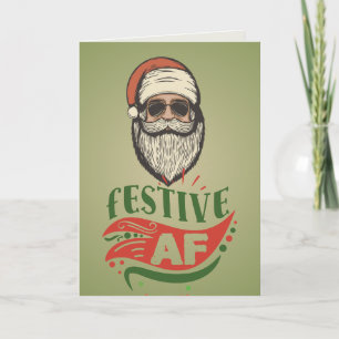 Personalisierte coole Retro-Weihnachtsmann-Karte Karte