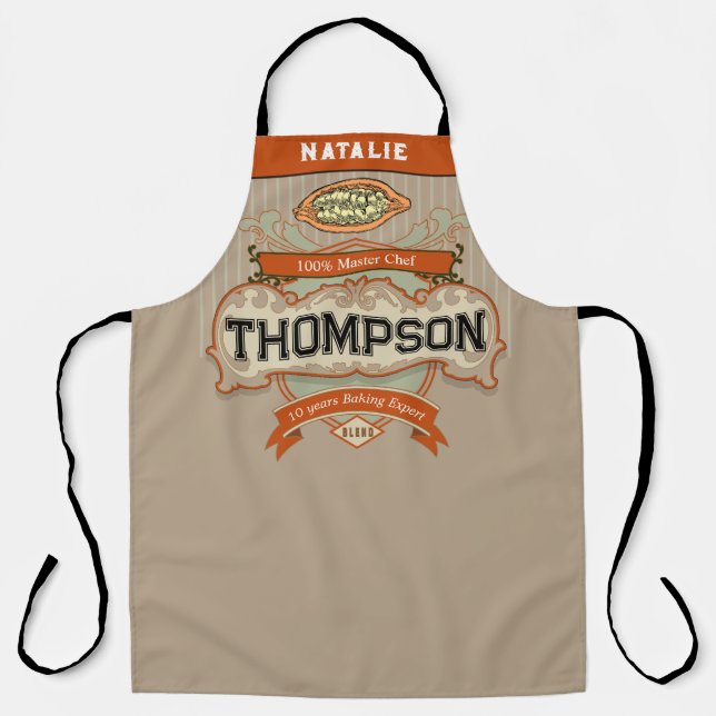 Personalisierte Coole Retrodesign Rustikaler Koch  Schürze (Vorderseite)