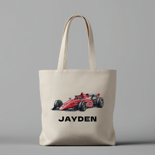 Personalisierte coole rote Rennwagen-Tasche für Ju Tragetasche