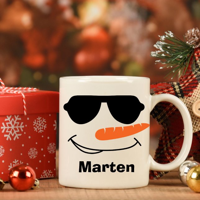 Personalisierte Coole Sonnenbrille Snowman Kaffeetasse (Personalized Cool Sunglasses Snowman Coffee Mug
)