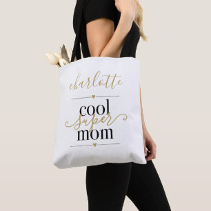 Personalisierte Coole Super Mama Schwarz und Gold