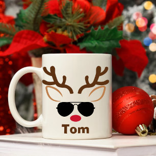 Personalisierte Coole Weihnachtsmann-Rentiere Weih Kaffeetasse