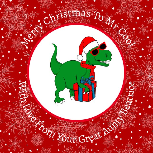 Personalisierte Coole Weihnachtszeit Dinosaurier Geschenkpapier (Von Creator hochgeladen)