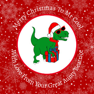 Personalisierte Coole Weihnachtszeit Dinosaurier Geschenkpapier