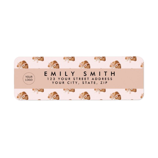 Personalisierte Coquette Croissant Pink Ribbon (Vorne)