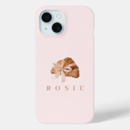 Personalisierte Coquette Croissant Pink Ribbon Case-Mate iPhone Hülle