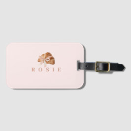 Personalisierte Coquette Croissant Pink Ribbon Gepäckanhänger