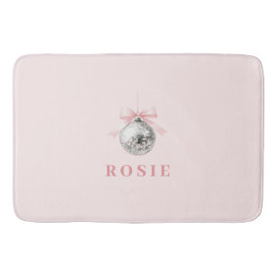 Personalisierte Coquette Diskothek Ball Rosa Band Badematte