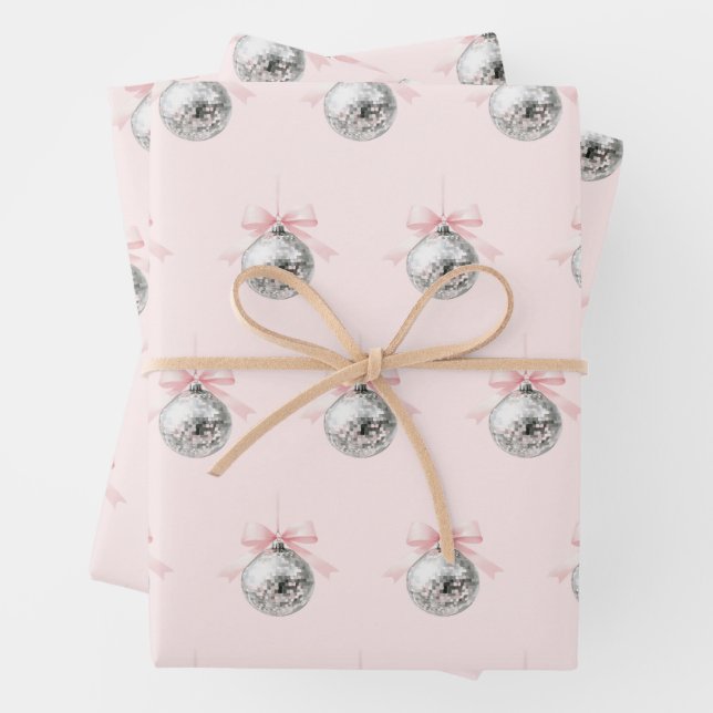 Personalisierte Coquette Diskothek Ball Rosa Band Geschenkpapier Set (Beispiel)