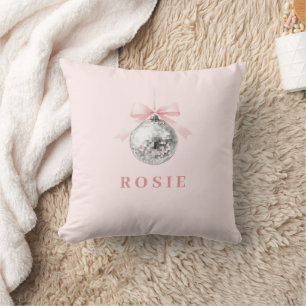 Personalisierte Coquette Diskothek Ball Rosa Band Kissen