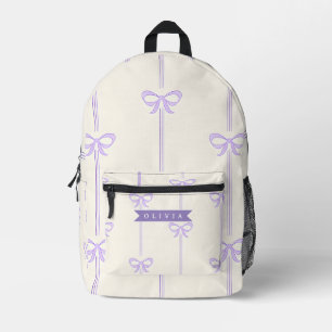 Personalisierte Coquette-Schleife Name Mädchenhaft Bedruckter Rucksack
