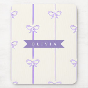Personalisierte Coquette-Schleifen-Name Mädchenhaf Mousepad