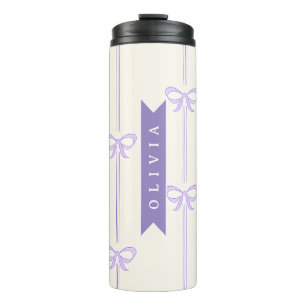 Personalisierte Coquette-Schleifen-Name Mädchenhaf Thermosbecher