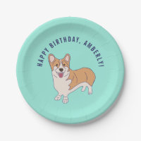 Personalisierte Corgi Dog Mint Grüne Geburtstagspa