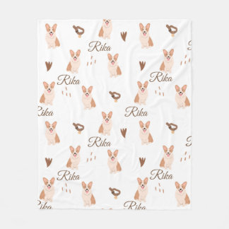 Personalisierte Corgi-Hunde-Babydecke | Benutzerde Fleecedecke