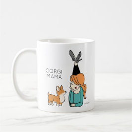 Personalisierte Corgi Mama Kaffeemaschine Tasse