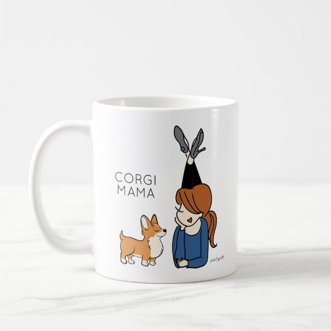Personalisierte Corgi Mama Kaffeemaschine Tasse (Links)