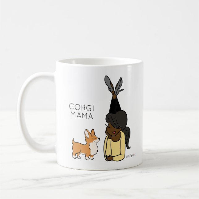Personalisierte Corgi Mama Kaffeemaschine Tasse (Links)