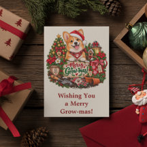 Personalisierte Corgi-Weihnachtskarte, Gartenliebh