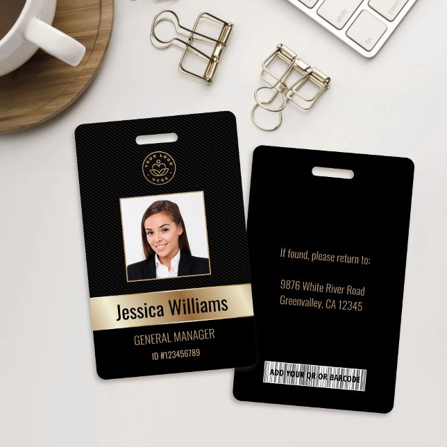 Personalisierte Corporate Employee Gold Black ID Ausweis (Von Creator hochgeladen)