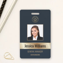 Personalisierte Corporate Employee Gold Blue ID