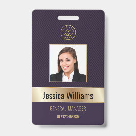 Personalisierte Corporate Employee Gold Lila ID Ausweis