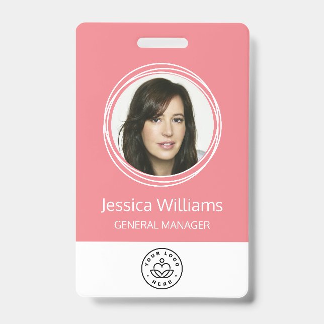 Personalisierte Corporate Employee ID Pink Ausweis (Vorderseite)