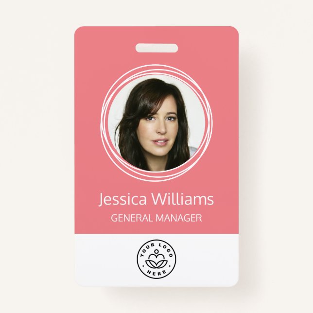 Personalisierte Corporate Employee ID Pink Ausweis (Vorderseite)