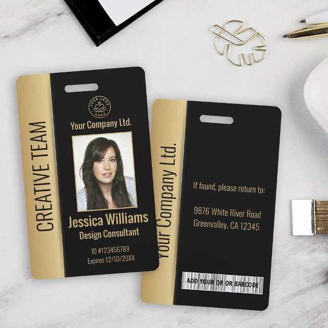 Personalisierte Corporate Employee Luxury Black ID Ausweis (Von Creator hochgeladen)