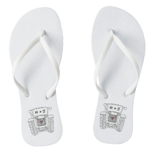 Personalisierte Country Wedding Traktor Flip Flops
