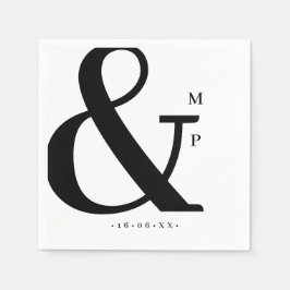 Personalisierte Couple Modern Monogram Wedding Serviette