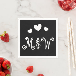 Personalisierte Couple Monogram Liebe Paper Napkin Serviette