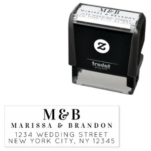 Personalisierte Couple Wedding Monogram Initials Permastempel