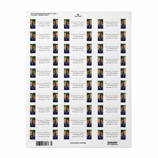 Personalisierte Couple White Rücksendeadressen-Auf (Vorne)