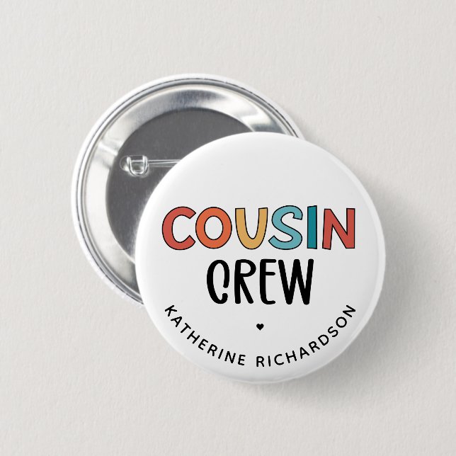Personalisierte Cousin Crew Matching Cousin Gesche Button (Vorne & Hinten)