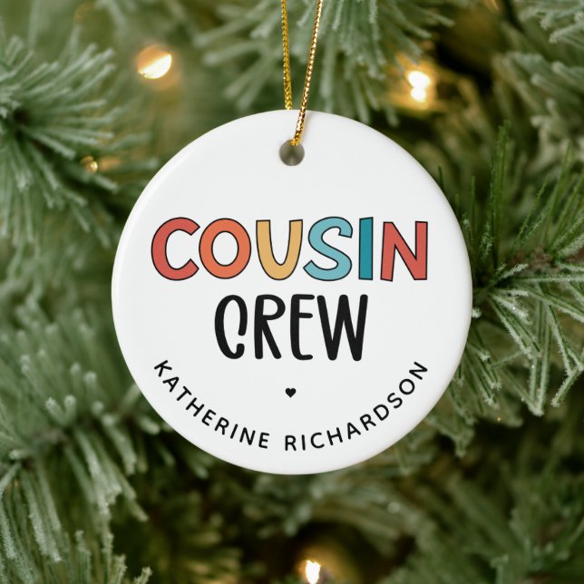 Personalisierte Cousin Crew Matching Cousin Gesche Keramik Ornament (Baum)