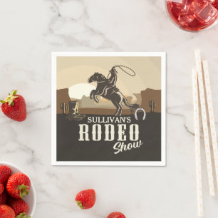 Personalisierte Cowboy-Rodelo-Show Serviette