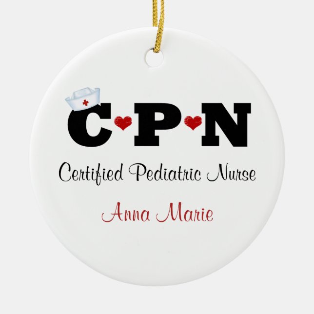 Personalisierte CPN-Krankenpflege Keramik Ornament (Vorne)