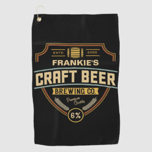 Personalisierte Craft Beer Label Brauerei Bar Golfhandtuch